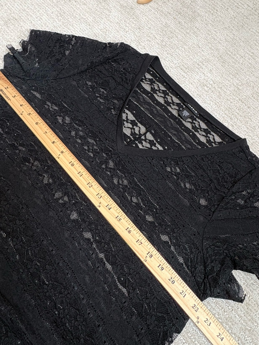 Torrid Black All over Lace V-Neck Tunic Dress Top Size 2X Short Sleeve V-Neck - Picture 4 of 6